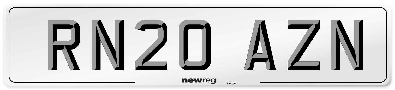 RN20 AZN Number Plate from New Reg